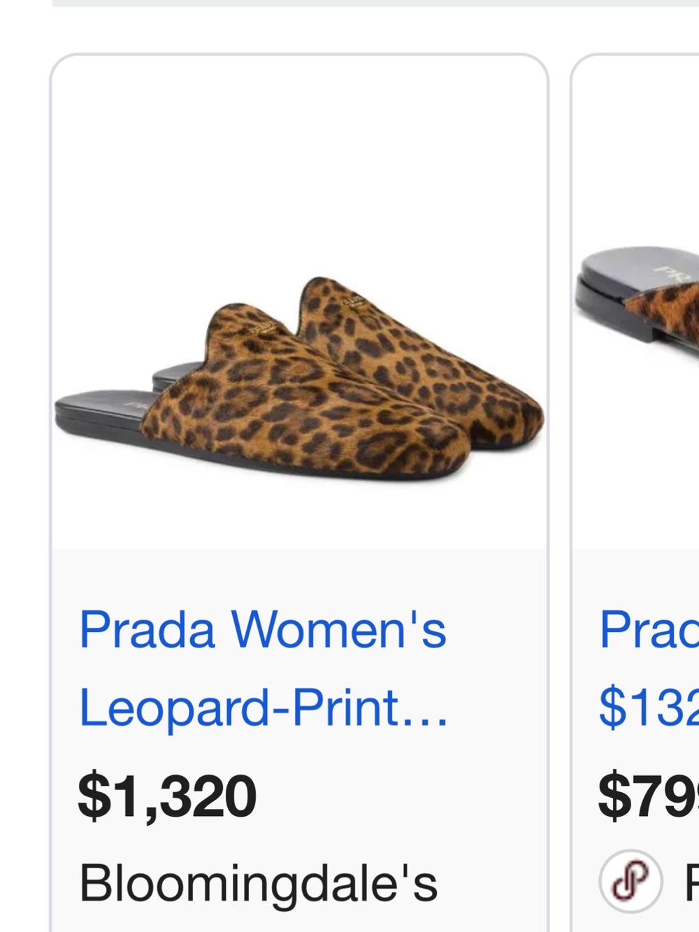 Prada Leopard-Print Slip-On Mules - Tan/Black - Picture 5 of 6